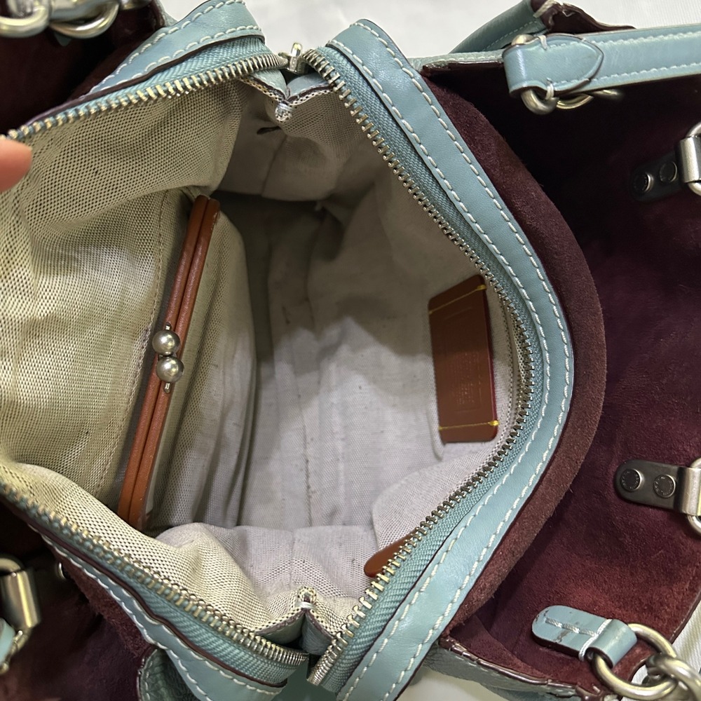 COACH 1941 Rogue 31 Slate Blue Glovetanned Pebble Leather Satchel Bag 38124 - Picture 6 of 16